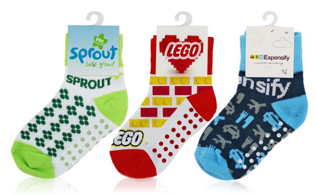 custom logo full color baby socks