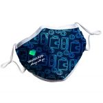 Full Color Made in USA Adjustable Face Masks with Nose Wire and Filter Pocket custom printed in blue