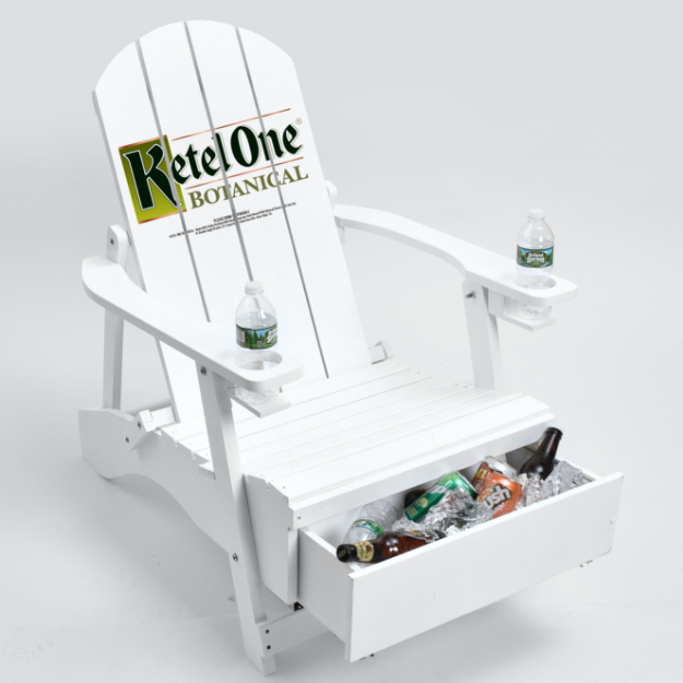 White Adirondack Chair with Custom Logo