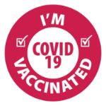I'm Vaccinated or I am Vaccinated Custom Printed Stickers in Red