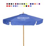 7' Wood Market Umbrella with or without a valence custom imprinted