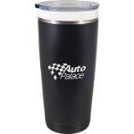 Custom Vacuum Tumbler with CeramiSteel Strength, 22 oz Capacity, Acrylic Press On Lid, Black