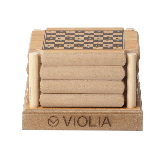 4 Piece Coaster Game Set Wood