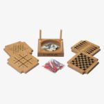 4 piece coaster set with built in games