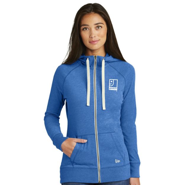 New Era Ladies Sueded Cotton Blend Full-Zip Hoodie. LNEA122 Model
