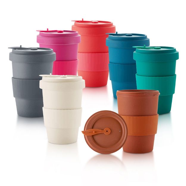 Reusable Bamboo Earth Tumbler with Matching Lid and Silicone Sleeve