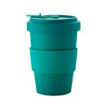 Reusable Bamboo Earth Tumbler with Matching Lid and Silicone Sleeve, Green