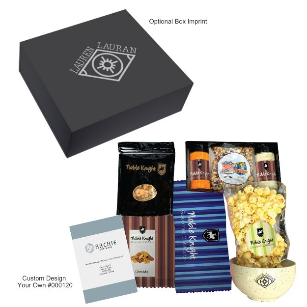 Movie Night Kit with Stoneware Bowl, Flavored Popcorn, Popcorn Kernels, and Spices