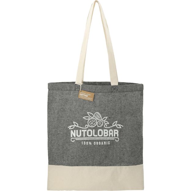 Split Recycled 5oz Cotton Twill Convention Tote Black