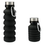 Zigoo Collapsible Silicone Bottles Custom Engraved Black