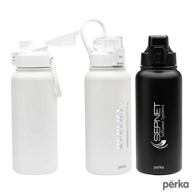 32oz. Perka® Rex Custom Printed Stainless Steel Water Bottle