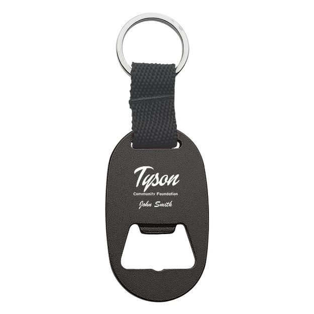 Metal Key Tag With Bottle Opener BLACK