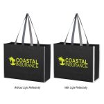 Non-Woven Reflective Edge Tote Bag BLACK