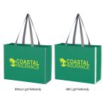 Non-Woven Reflective Edge Tote Bag GREEN