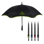 46" ARC SCALLOPED EDGE UMBRELLA BLACK