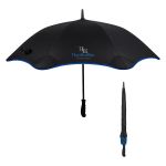 46" ARC SCALLOPED EDGE UMBRELLA BLUE