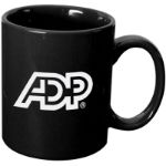 Black Custom 11 oz Ceramic Coffee Mug with C Handle