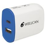 UL Listed 2-In-1 USB Type-C Wall Adapter BLUE