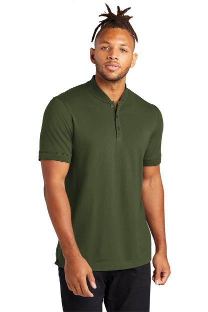 MERCER+METTLE Stretch Pique Henley Custom Embroidered