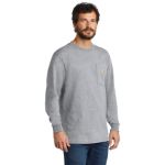 Carhartt Workwear Pocket Long Sleeve T-Shirt. CTK126 Heather Grey