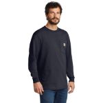 Carhartt Workwear Pocket Long Sleeve T-Shirt. CTK126 Navy Blue