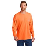 Carhartt Workwear Pocket Long Sleeve T-Shirt. CTK126 Brite Orange