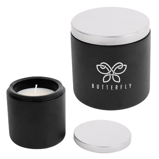 Cali Clay Cement Candles with Logo - Black