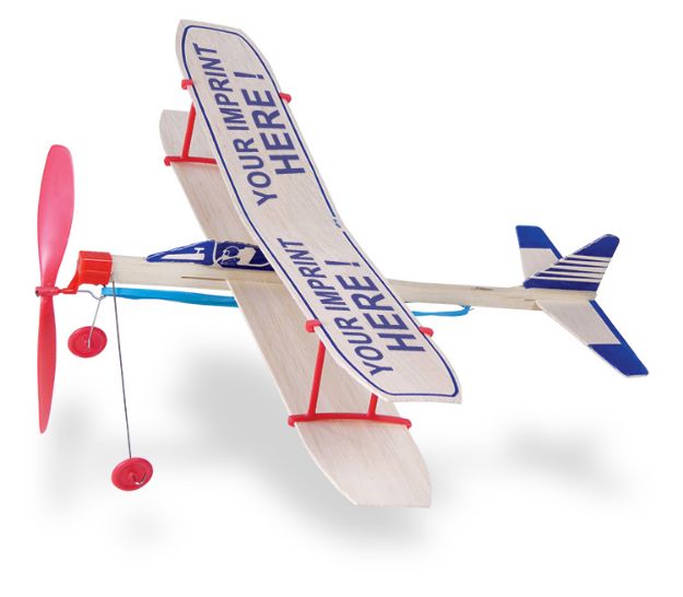 Custom Balsa Biplane Glider with Wheels