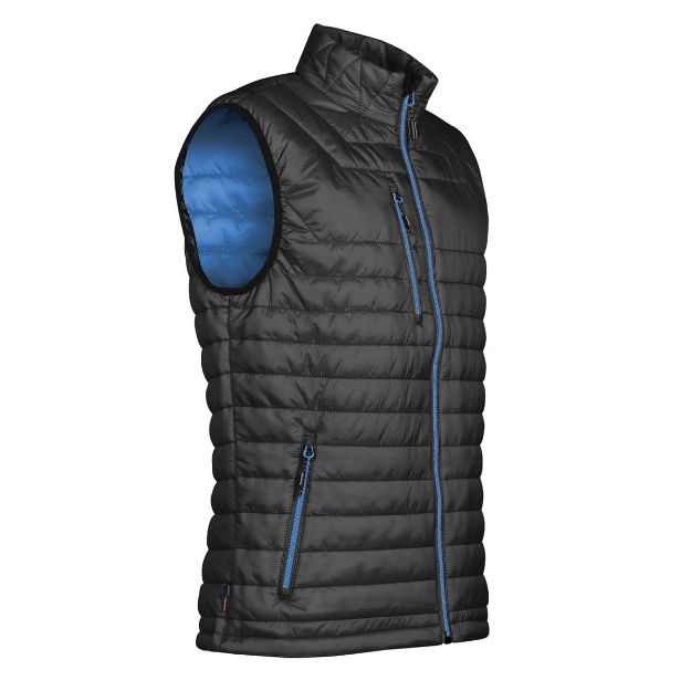 Men's Gravity StormTech Vest Custom Branded Black Blue