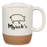 14 Oz. Cork Base Ceramic Mug WHITE