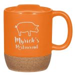 14 Oz. Cork Base Ceramic Mug ORANGE