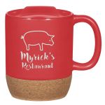 14 Oz. Cork Base Ceramic Mug RED