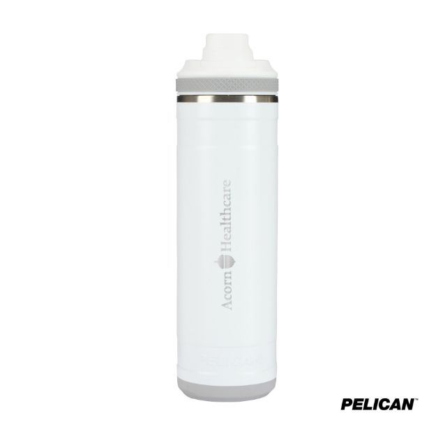 Pelican Pacific™ Chug 26 oz. Recycled Double Wall Stainless Steel Water Bottle in White Custom Engraved