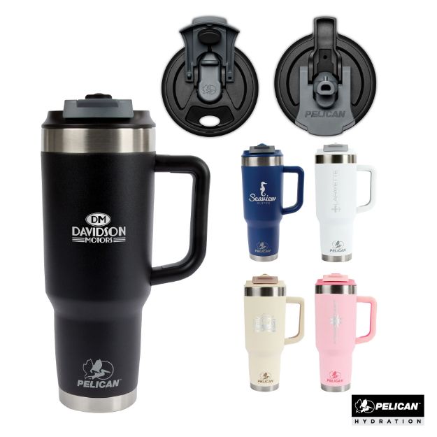 Pelican Porter™ Dual 40 oz. Dual Lid, Recycled Double Wall Stainless Steel Travel Tumbler Group