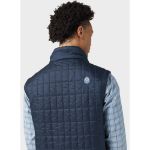 STIO Men's Azura Insulated Vest in Mountain Shadow Blue Lifestyle Back