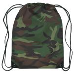 Green Camouflage Drawstring Bag