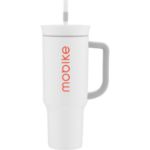 Owala 40 Oz Custom Tumbler  in Marshmallow White
