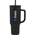 Owala 40 Oz Custom Tumbler  in Very Very Dark Black