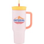 Owala 40 Oz Custom Tumbler  in Candy Cane Pink
