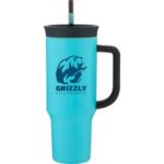 Owala 40 Oz Custom Tumbler  in Splash Zone Blue