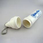 White promotional floating keychain keytainer customized