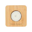Bamboo Tea Light Candle Holder With Candle NATURAL