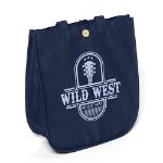 Dan Custom Denim Totes with One Color Branding 
