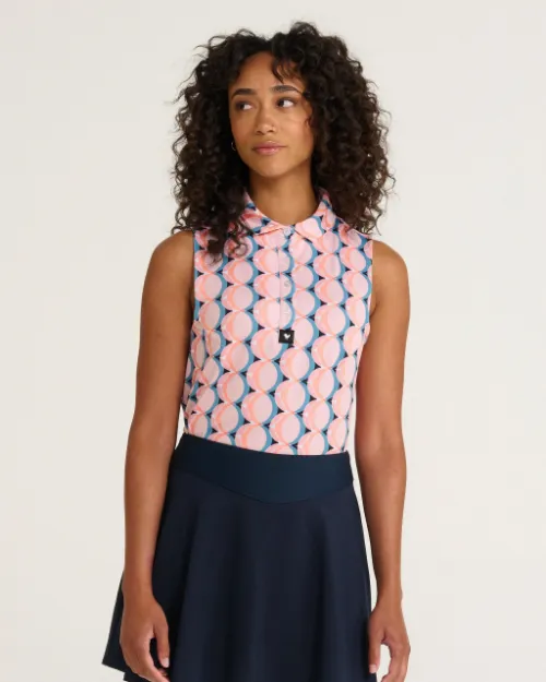 Custom Bad Birdie Women's Sleeveless Performance Polo - Kaleidoscope 