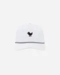 Bad Birdie Rope Hat with Custom Embroidery in White