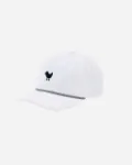 Bad Birdie Rope Hat with Custom Embroidery in White Side