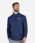 Bad Birdie Velocity Quarterzip Custom Embroidered in Navy - Front