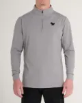 Bad Birdie Velocity Quarterzip Custom Embroidered in Smoke - Front