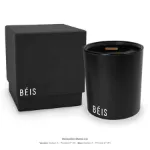 14 oz. Lux Candle & Box with Black Candle, Black Box and Custom Imprint on Both in Black with Black Candle Fill