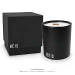 14 oz. Lux Candle & Box with Black Candle, Black Box and Custom Imprint on Both